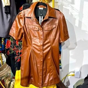 M109 // NWT // Noisy May Vegan Leather Mini Dress // or DUSTER // L